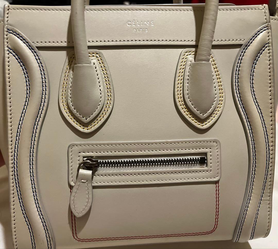 美品　セリーヌ ラゲージ　ナノ　マルチカラーステッチ　ショルダー