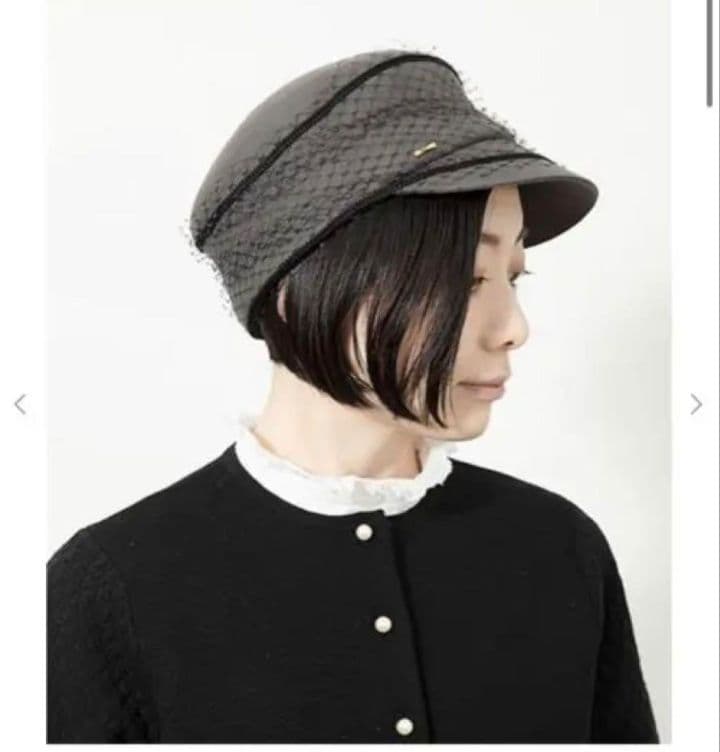 CA4LA カシラ　JULIA　グレー 　ウール　チュール付き　キャスケット