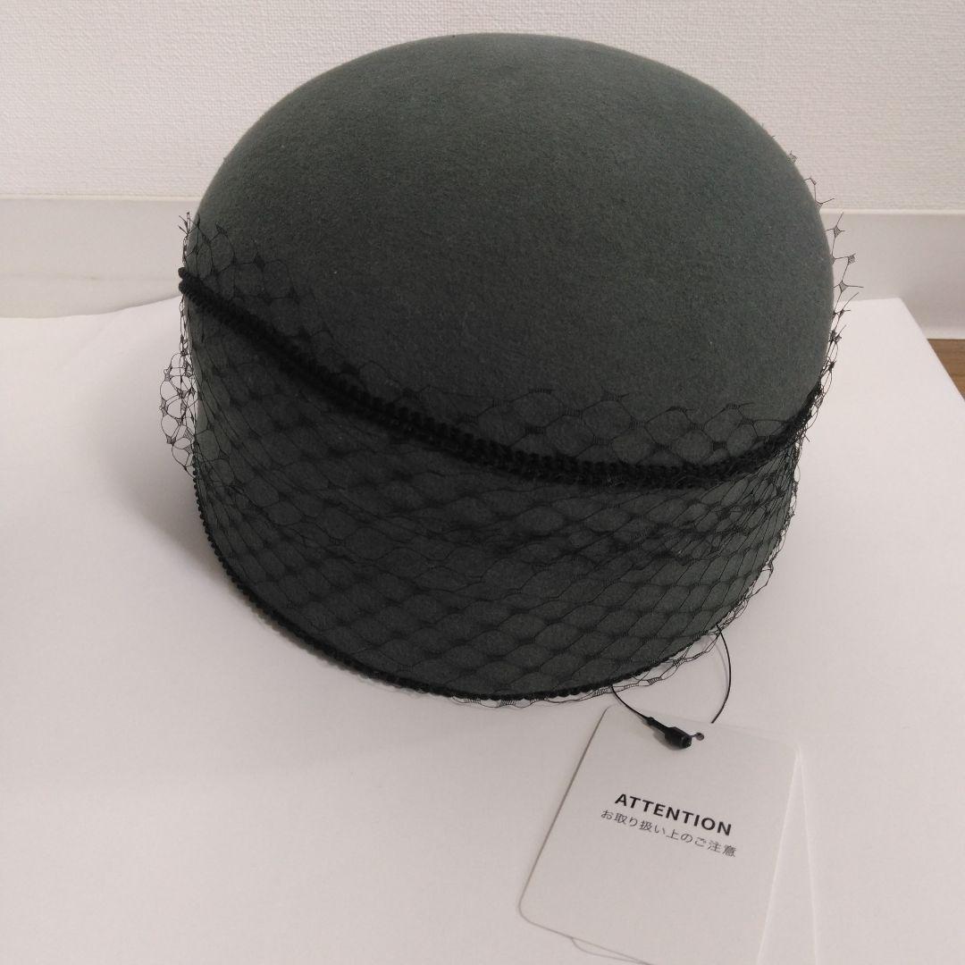 CA4LA カシラ　JULIA　グレー 　ウール　チュール付き　キャスケット