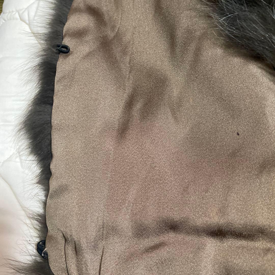 オリーブグリーン フォックスファーショートジャケット　ジレ　ベスト