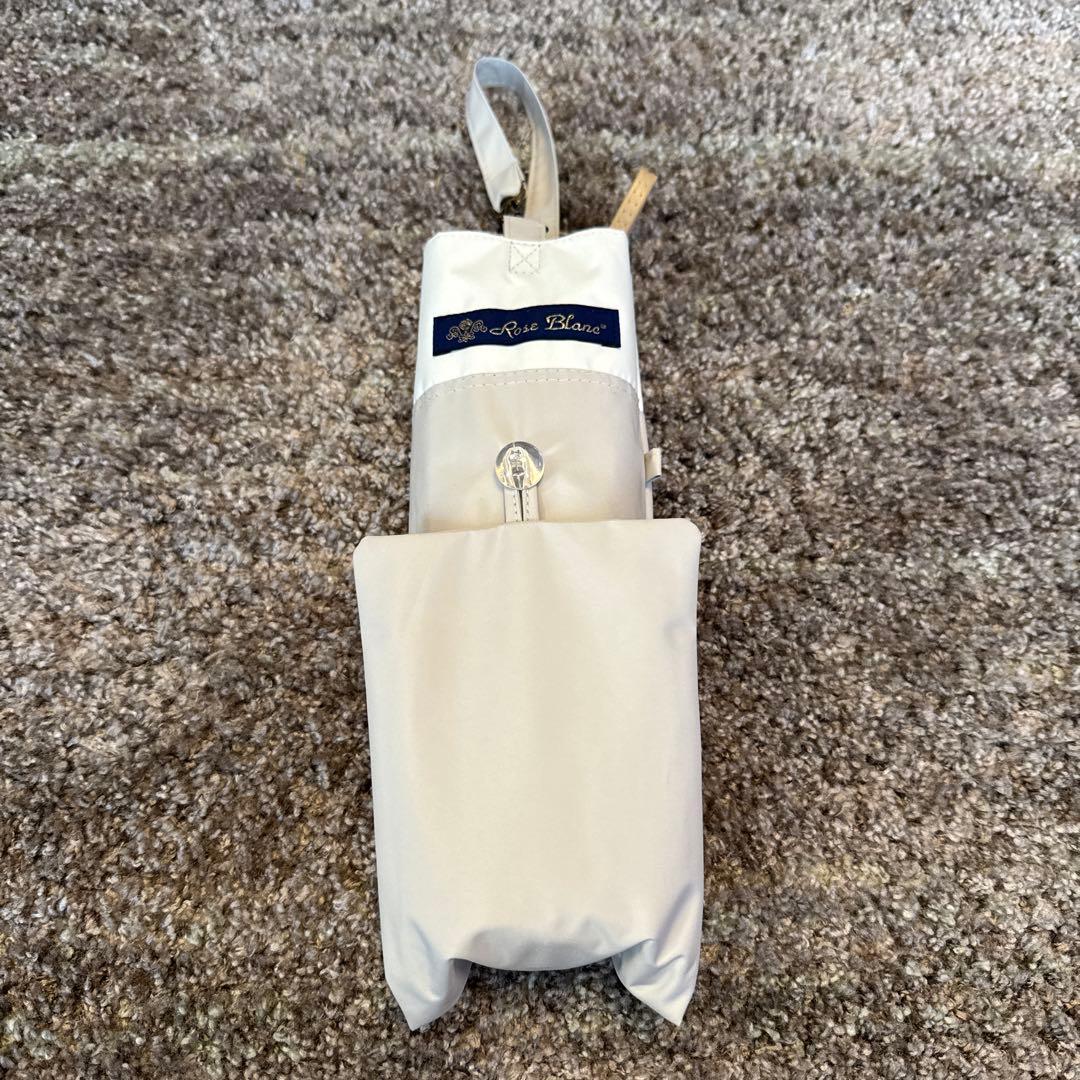 芦屋ロサブラン　3段折り コンビ　ライトグレージュ×アイボリー