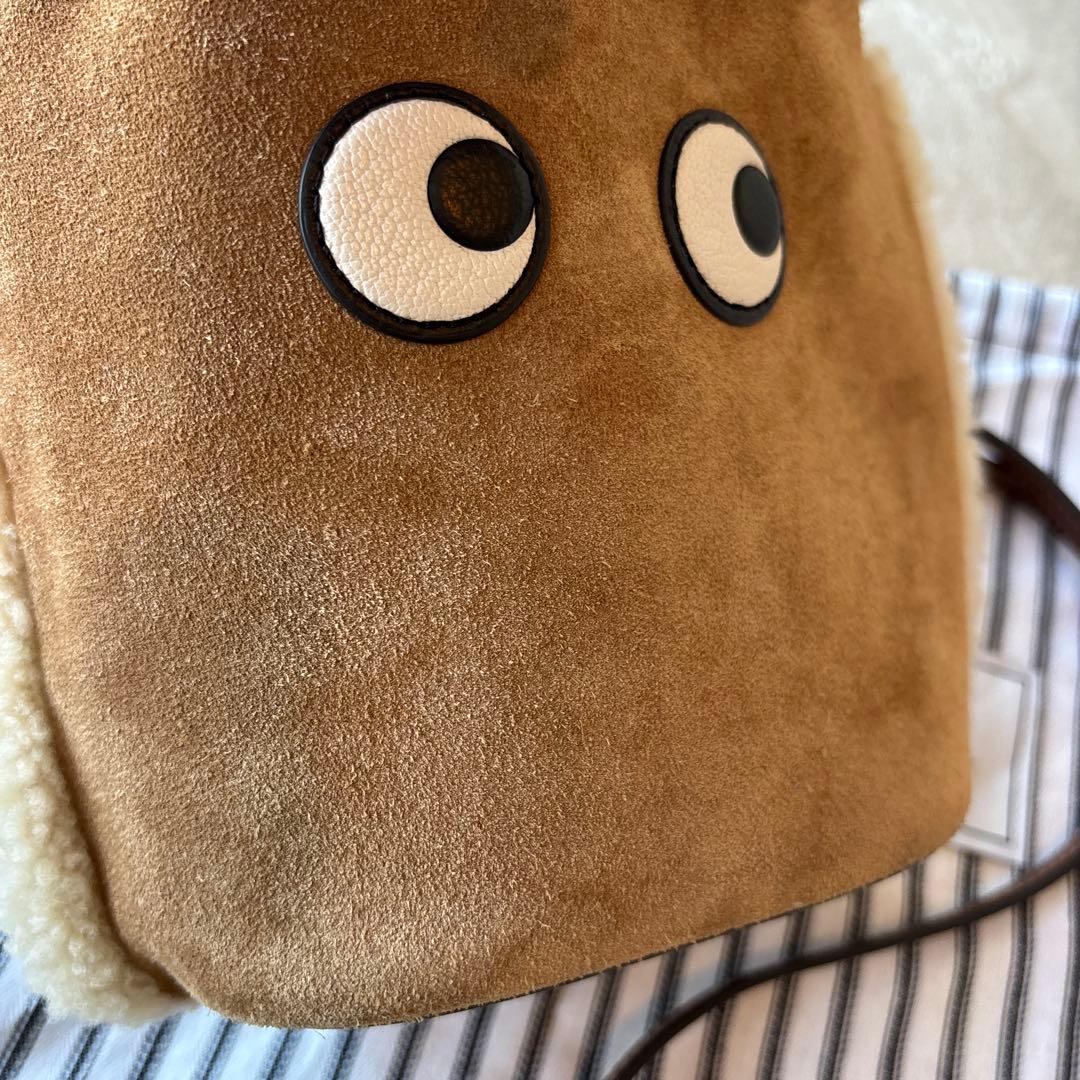 アニヤハインドマーチ　アイズ　スエード　ボア巾着バック　ショルダー