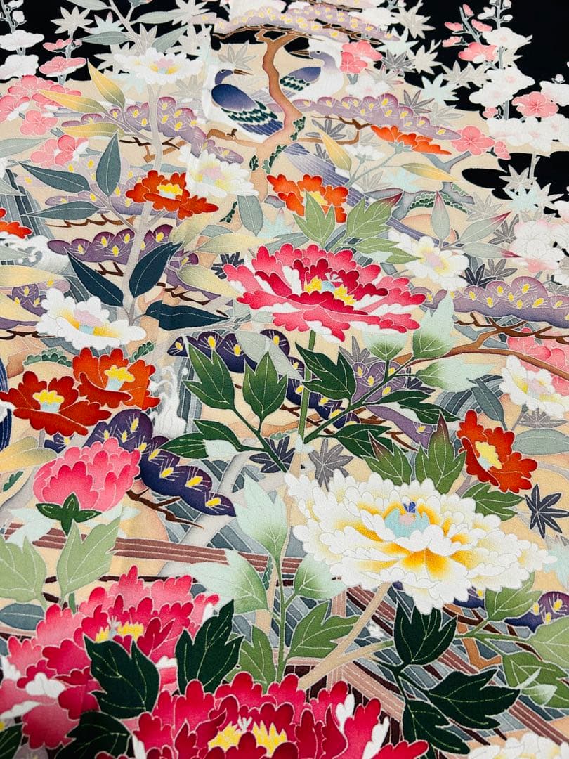 最高級本加賀友禅手書き技術者西川健一作品 本金箔高級袋帯23点完全フルセット