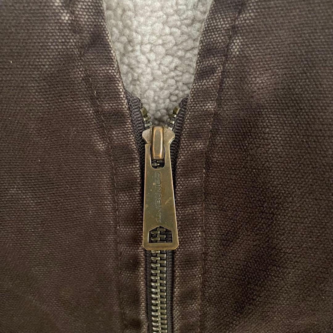 【貴重】カーハート　Carhartt ダックベスト　ボア　ダークブラウン 2XL