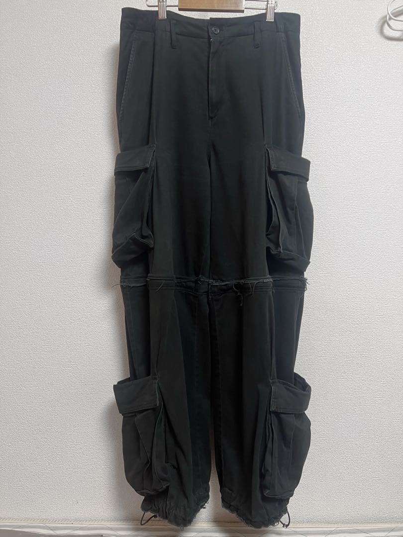GRANCY ジップデザイン カーゴパンツ ブラック M