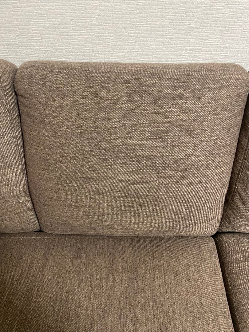 ニトリ カウチソファ 3人掛け ブラウン ファブリック