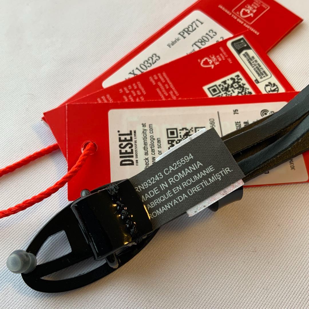 DIESEL　BELT　75　B-PLAY 15　X10323　ロゴ　光沢　新品
