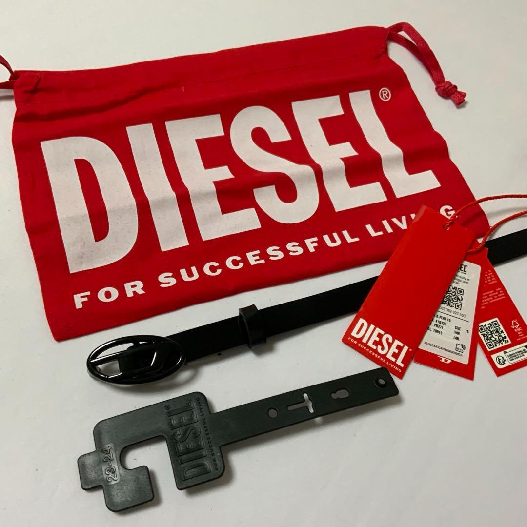 DIESEL　BELT　75　B-PLAY 15　X10323　ロゴ　光沢　新品