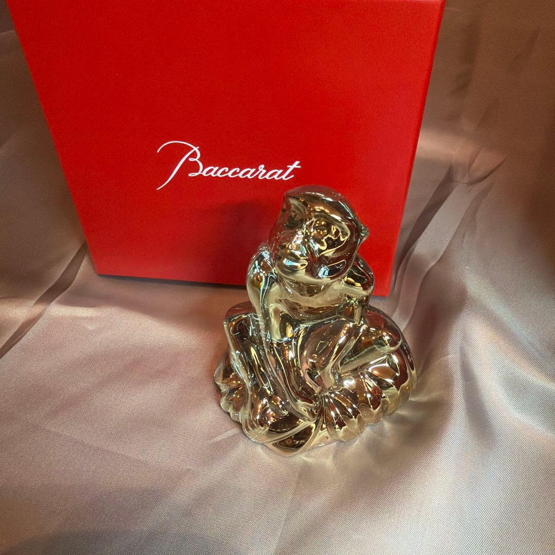バカラ／サル クリスタル フィギュリン ゴールド 干支／BC439
