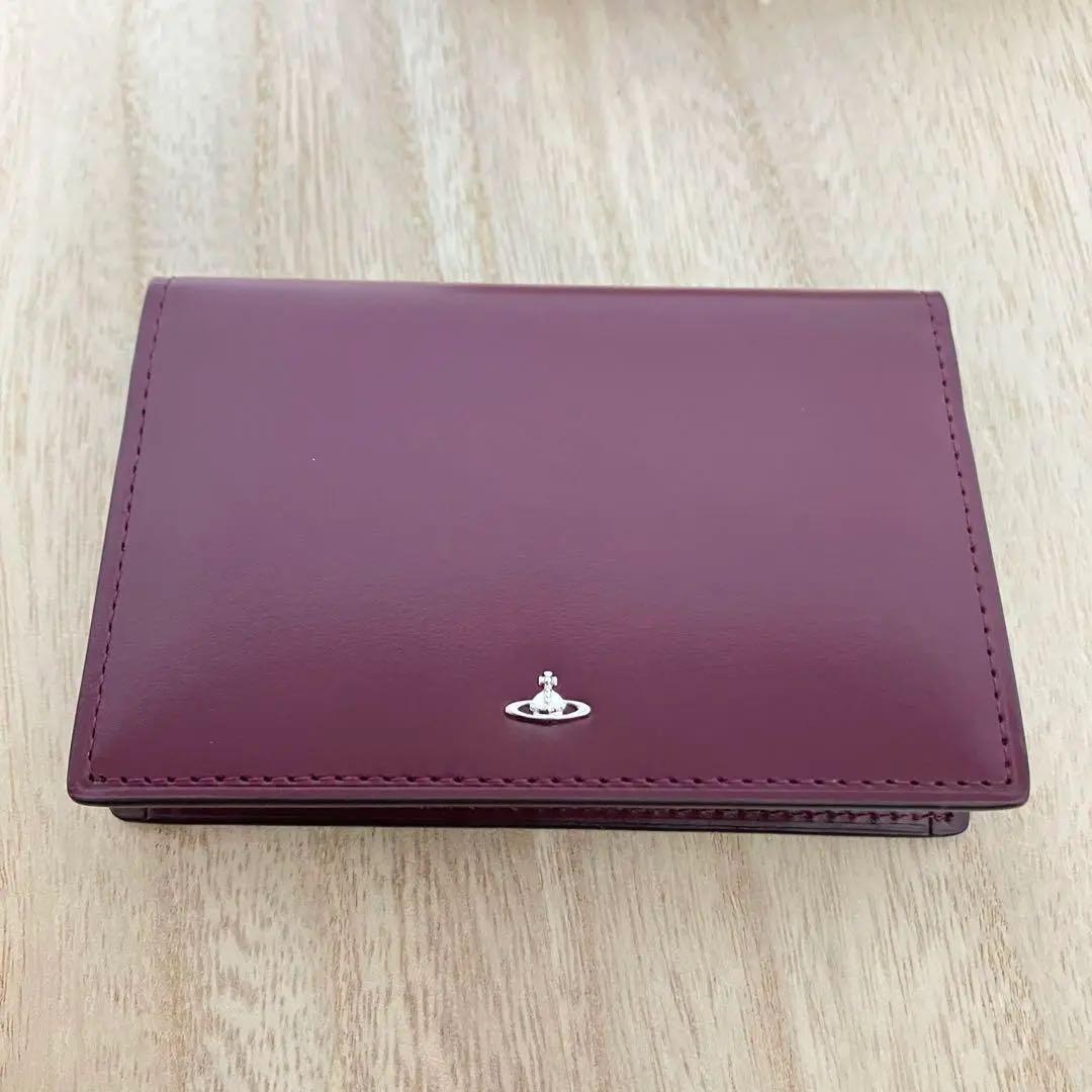未使用✨ヴィヴィアンウエストウッド ✨名刺入れ✨牛革✨オーブ✨ワインレッド