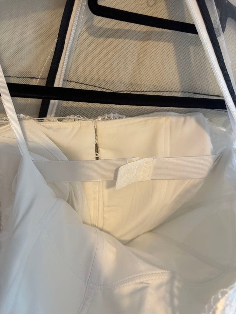 マーメイドウェディングドレス　オフショルダー長袖　ベール