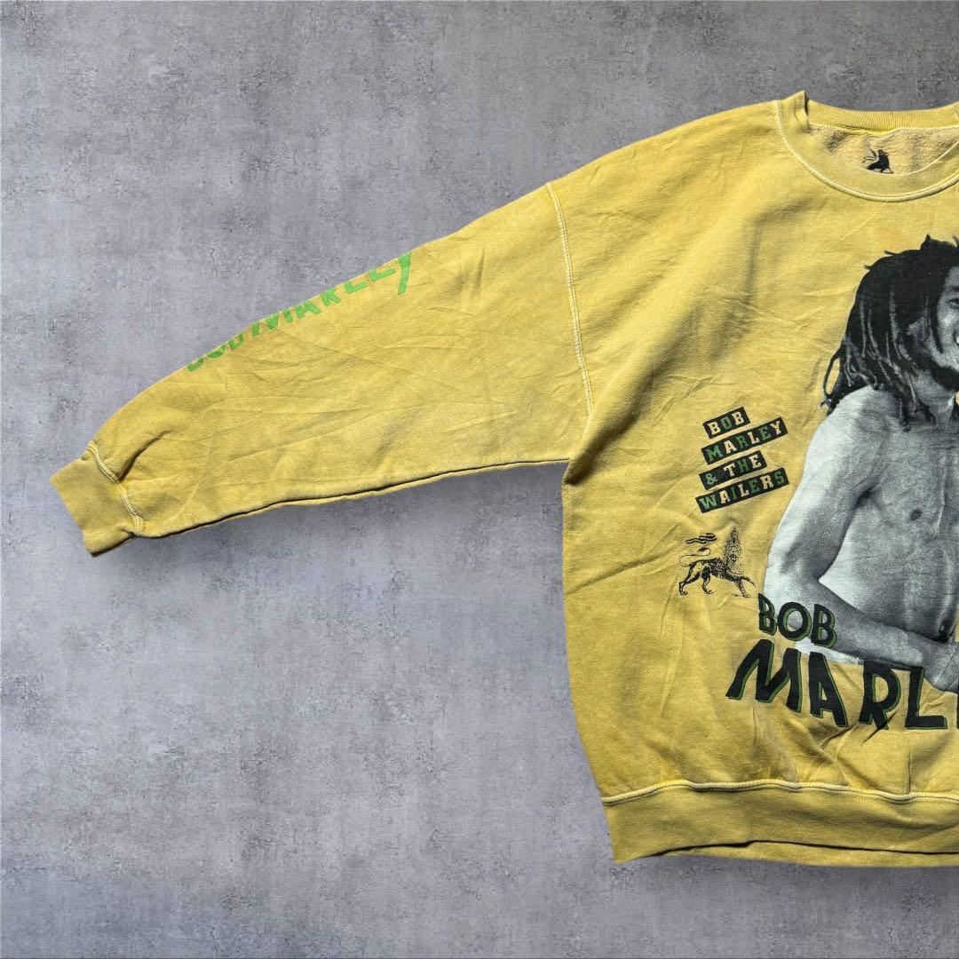 2384古着ZIONボブ・マーリースウェット雰囲気系好デザインマスタードイエロー