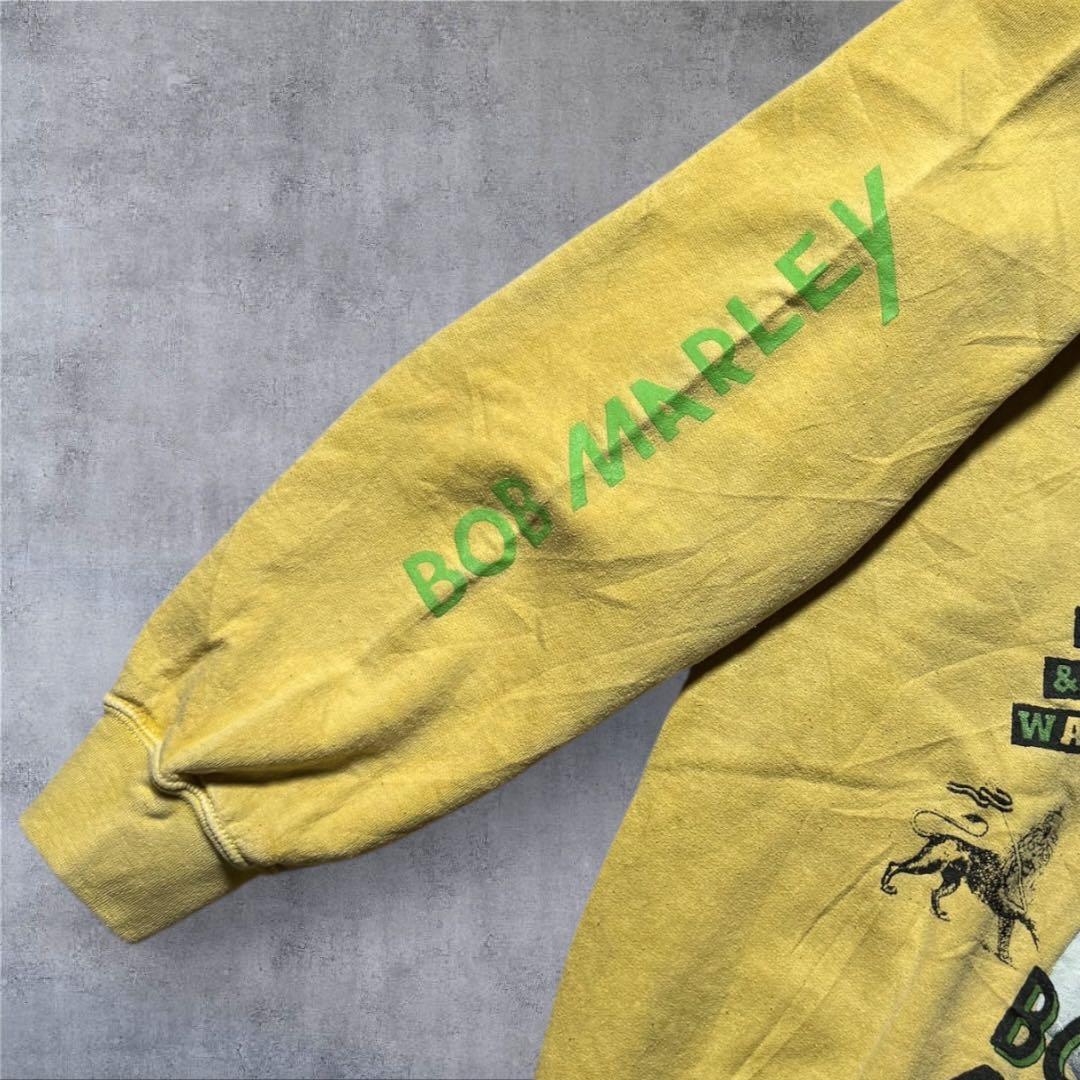 2384古着ZIONボブ・マーリースウェット雰囲気系好デザインマスタードイエロー