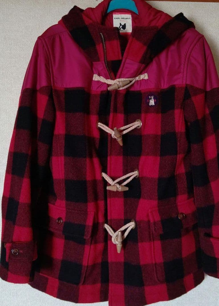 カールヘルム ダッフルコート 赤黒チェック