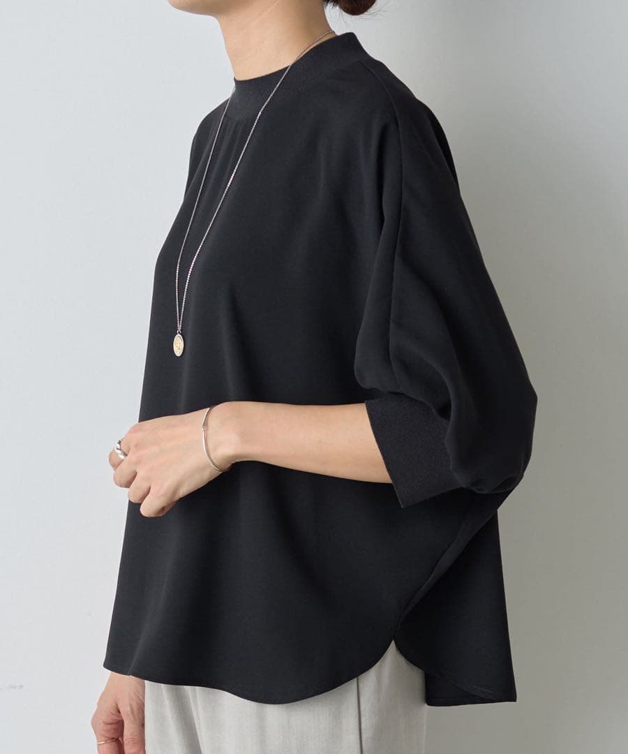 新品　ビアズリー beardsley ニットコンビブラウス　ブラック