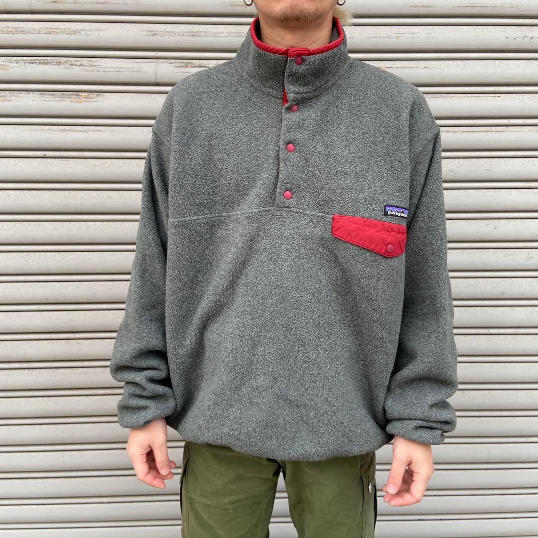 patagonia☆パタゴニア☆シンチラスナップT☆フリース☆グレー☆L☆14年