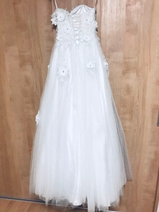 削除予定【クリーニング済】ウェディングドレス ロング 二次会