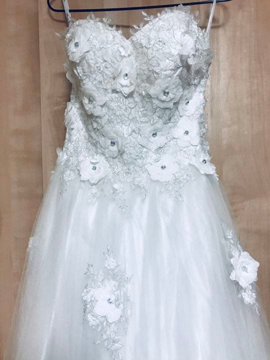 削除予定【クリーニング済】ウェディングドレス ロング 二次会