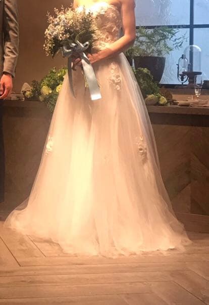 削除予定【クリーニング済】ウェディングドレス ロング 二次会