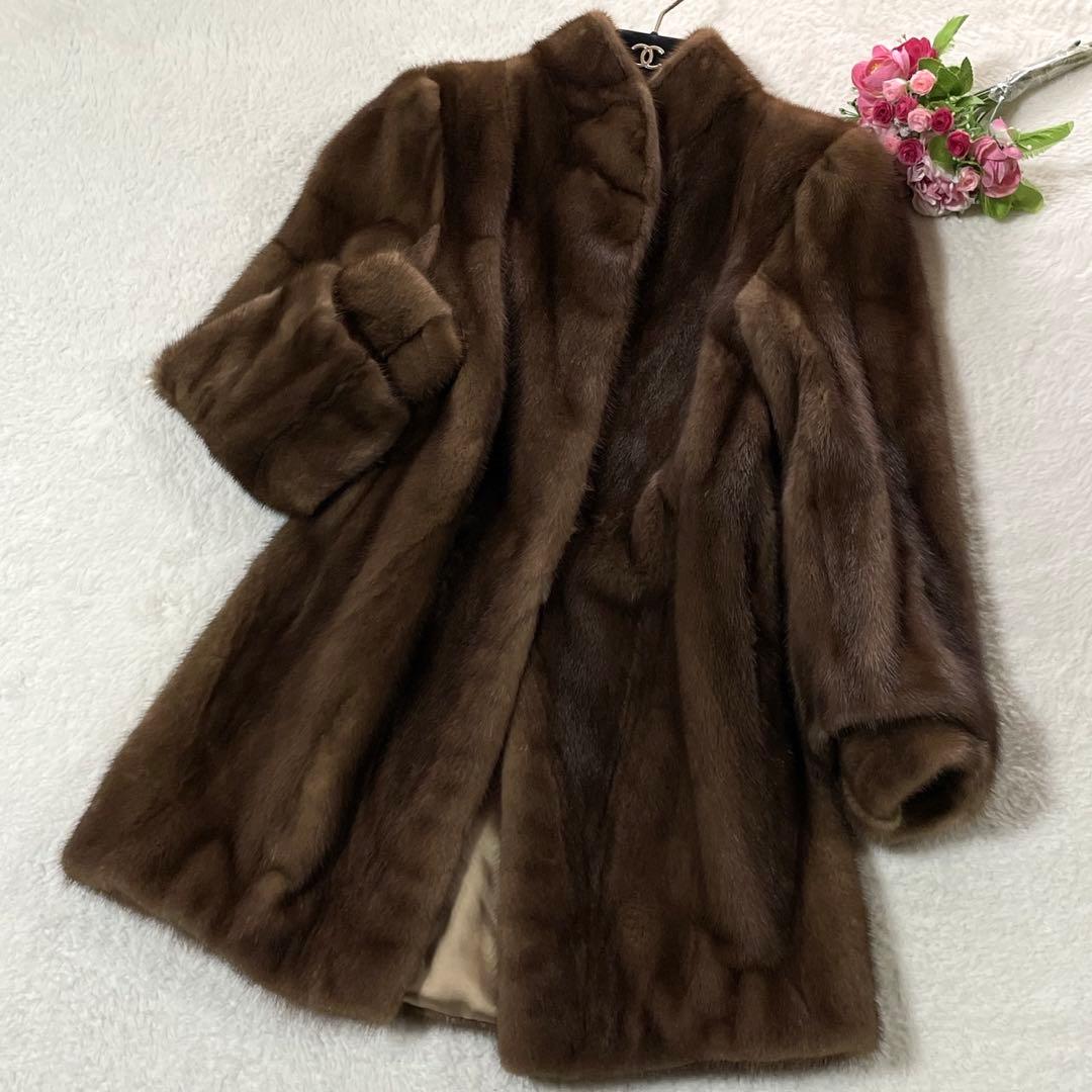 極美品● サガミンク 毛皮 ファーコート ミンクファー 毛並み○ なめし柔らか○