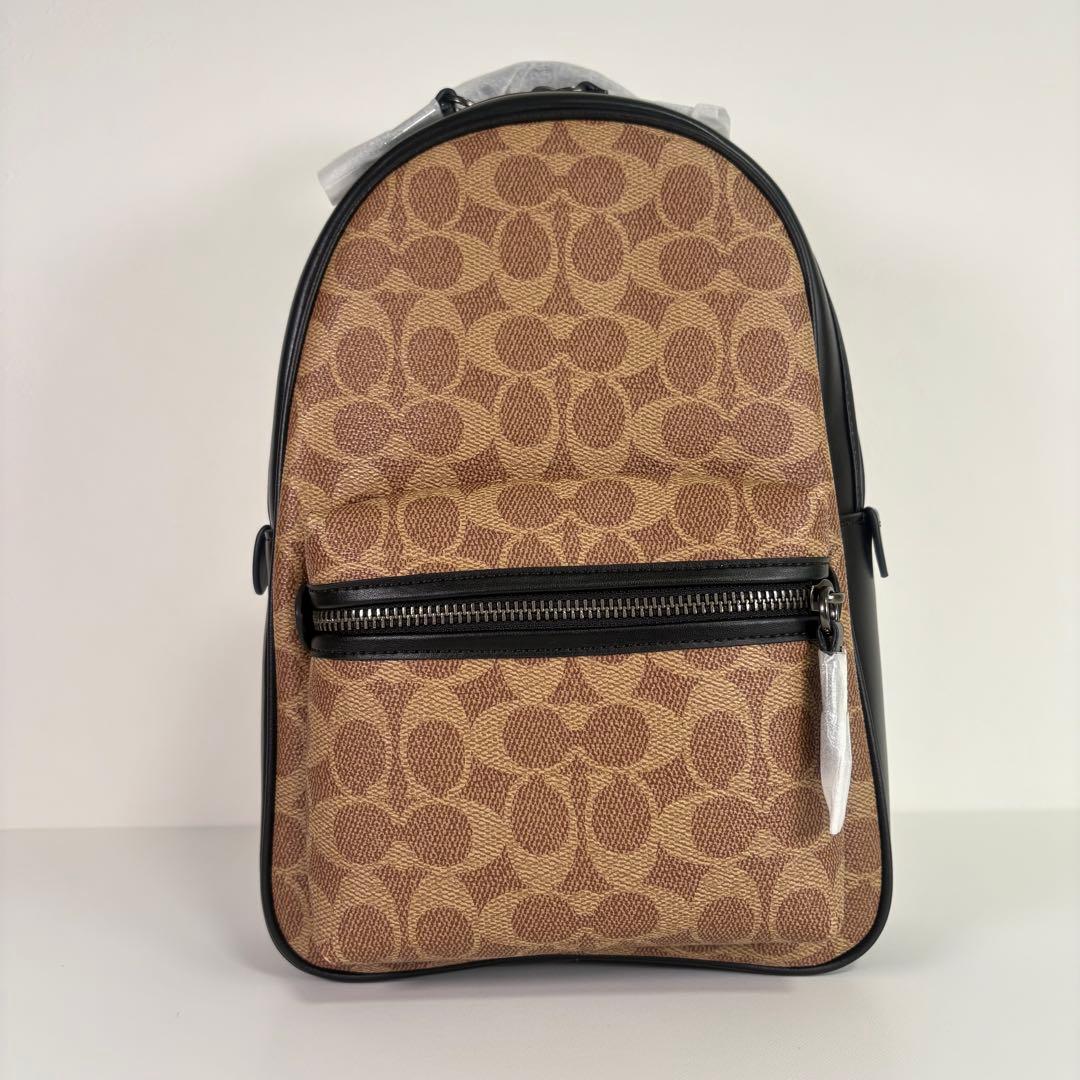 【COACH】 タグ有り チャーター ボディバッグ シグネチャー ベージュ