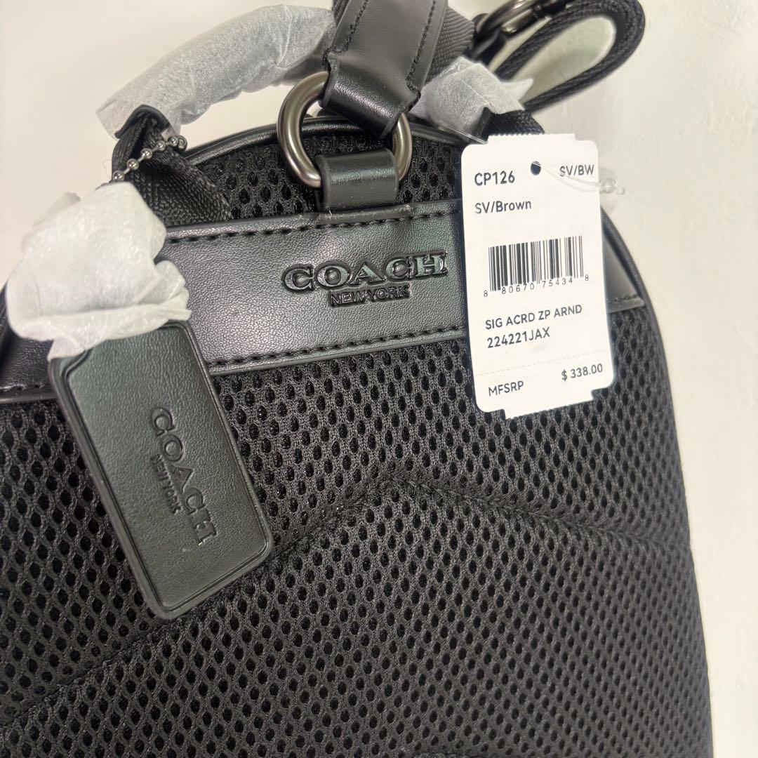 【COACH】 タグ有り チャーター ボディバッグ シグネチャー ベージュ