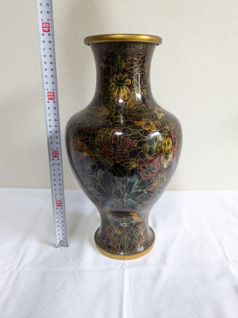 大きめ 七宝焼 花瓶 中国