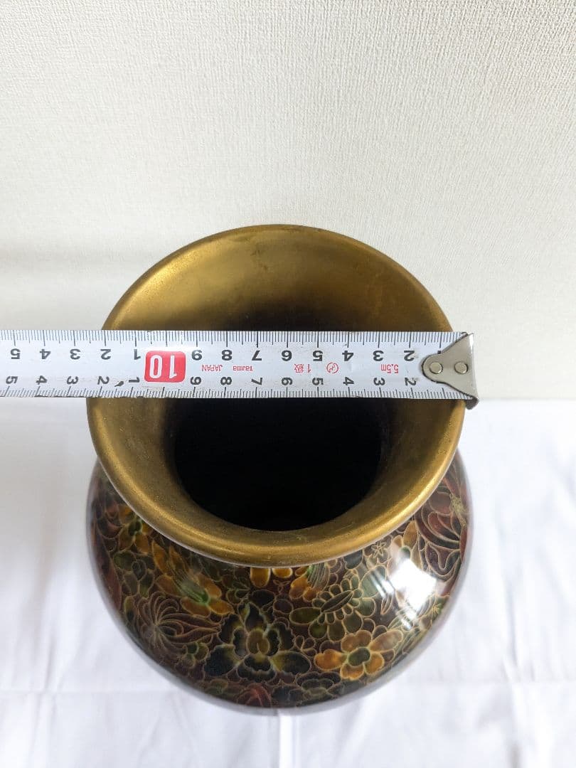 大きめ 七宝焼 花瓶 中国