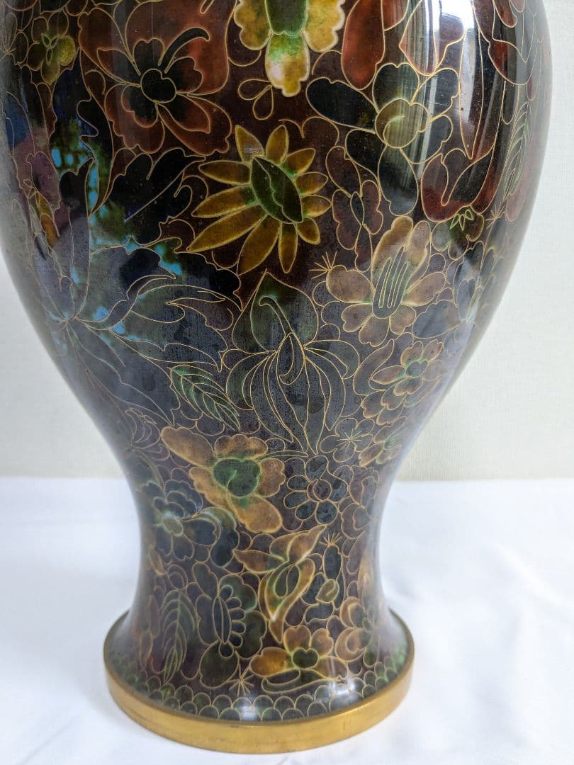 大きめ 七宝焼 花瓶 中国