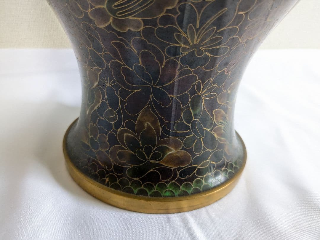 大きめ 七宝焼 花瓶 中国