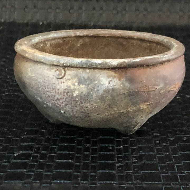 究極の美◼️蔵から美しい自然釉薬の備前焼と思われる盆栽鉢が出てきた、茶道具、花道具