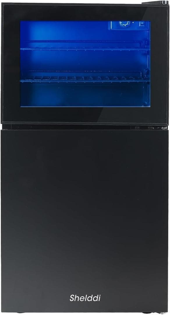 冷蔵庫 2ドア 80L 冷凍庫 透明ガラス 左開き 家庭用 おしゃれ 一人暮らし