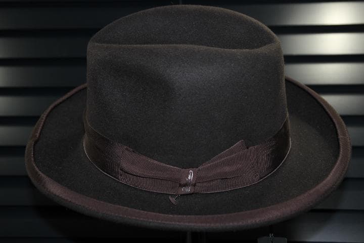Borsalino ビキューナ ホンブルグハット 59 ボルサリーノ ブラウン