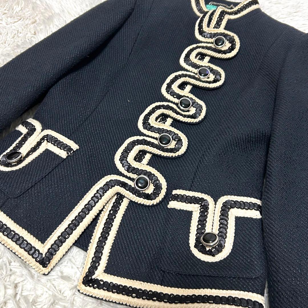 極美品　PaulSmith 変形　ノーカラージャケット　ナポレオン　スパンコール