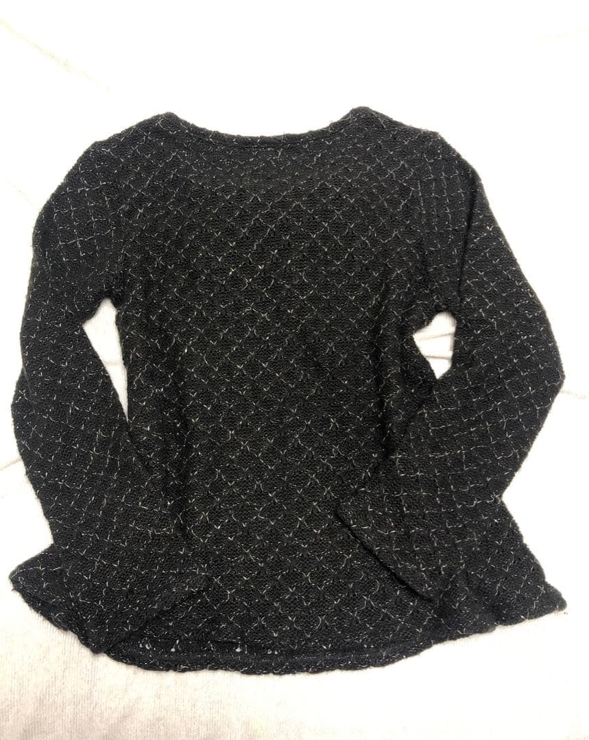 axes femme☆ビッグリボントップス　キラキラフリルニットトップス