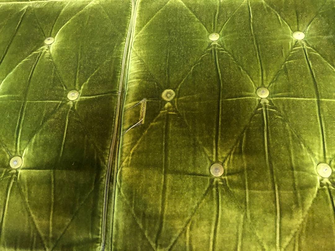 【ジャンク品】カリモク60 ロビーチェア 2シーター モケットグリーン