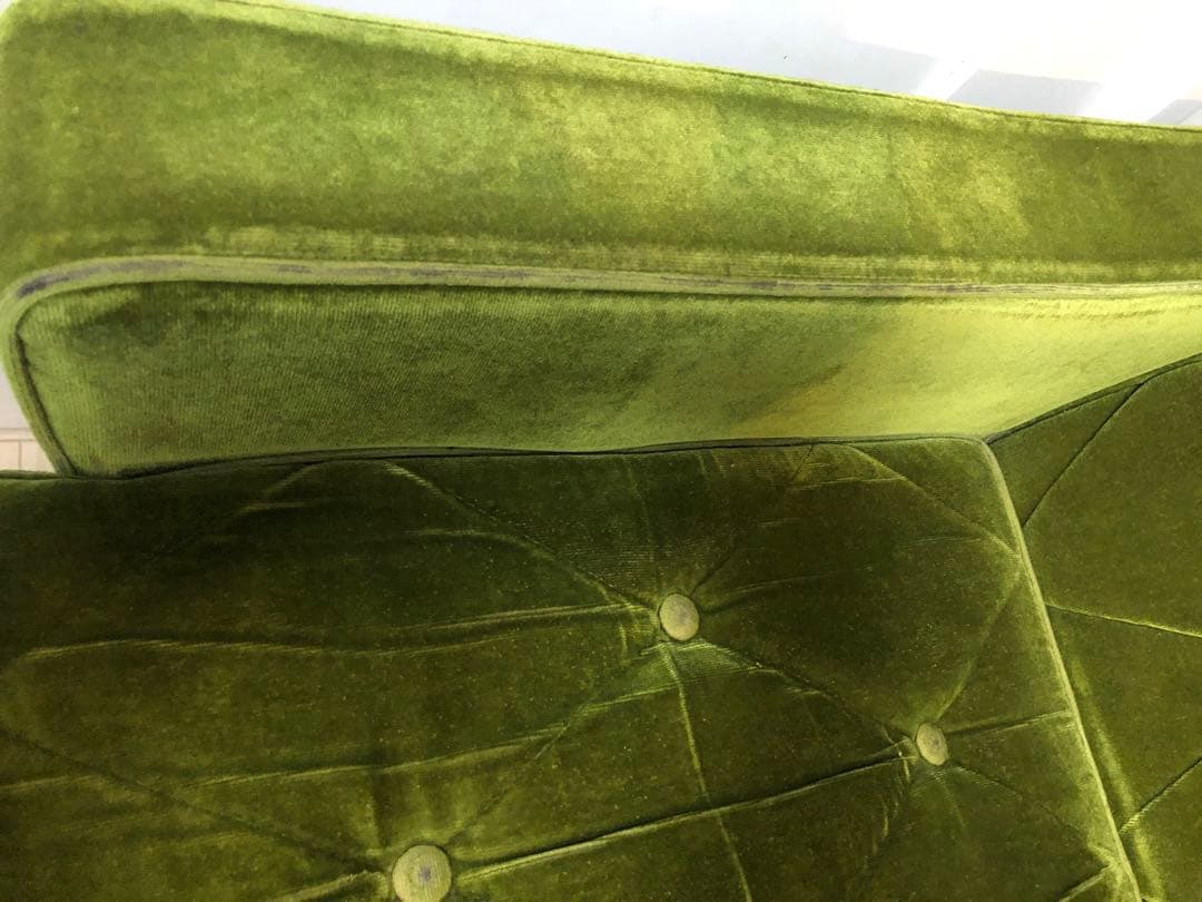 【ジャンク品】カリモク60 ロビーチェア 2シーター モケットグリーン