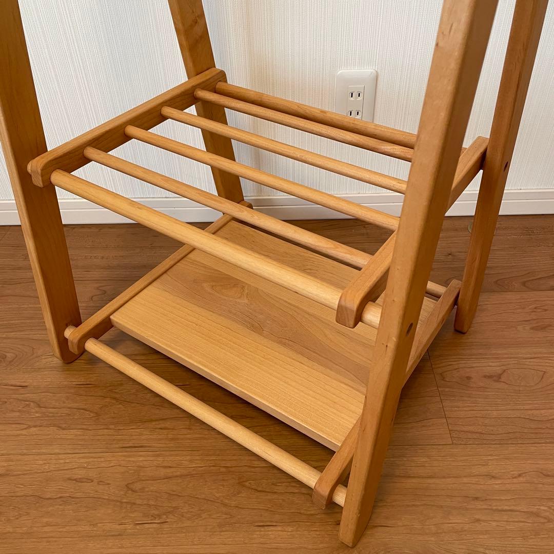 【モモナチュラル】木製ハンガーラックMサイズ