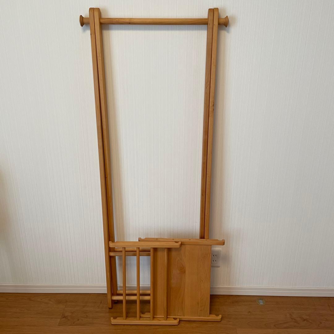 【モモナチュラル】木製ハンガーラックMサイズ