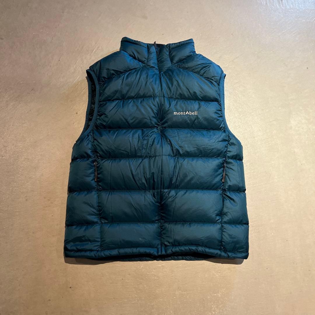 【希少カラー❗️】今期トレンド！mont-bell ダウンベスト　ブルー　S