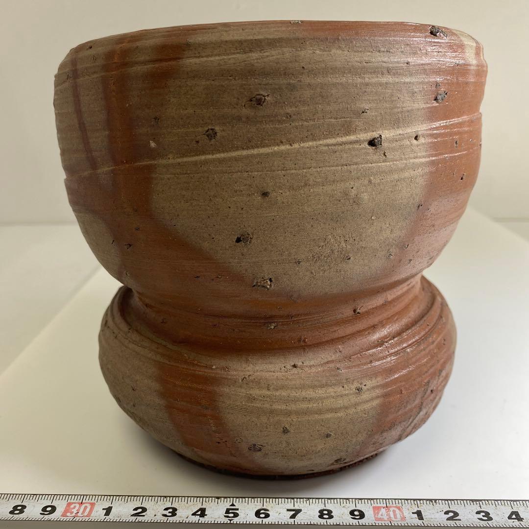 桃山時代 桂又三郎 極〆 古備前 火襷水指 高さ15.5cm 東岩7-0903①