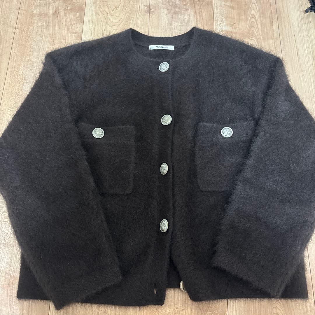 ウィムガゼット　ファーボタンジャケット　ブラウン