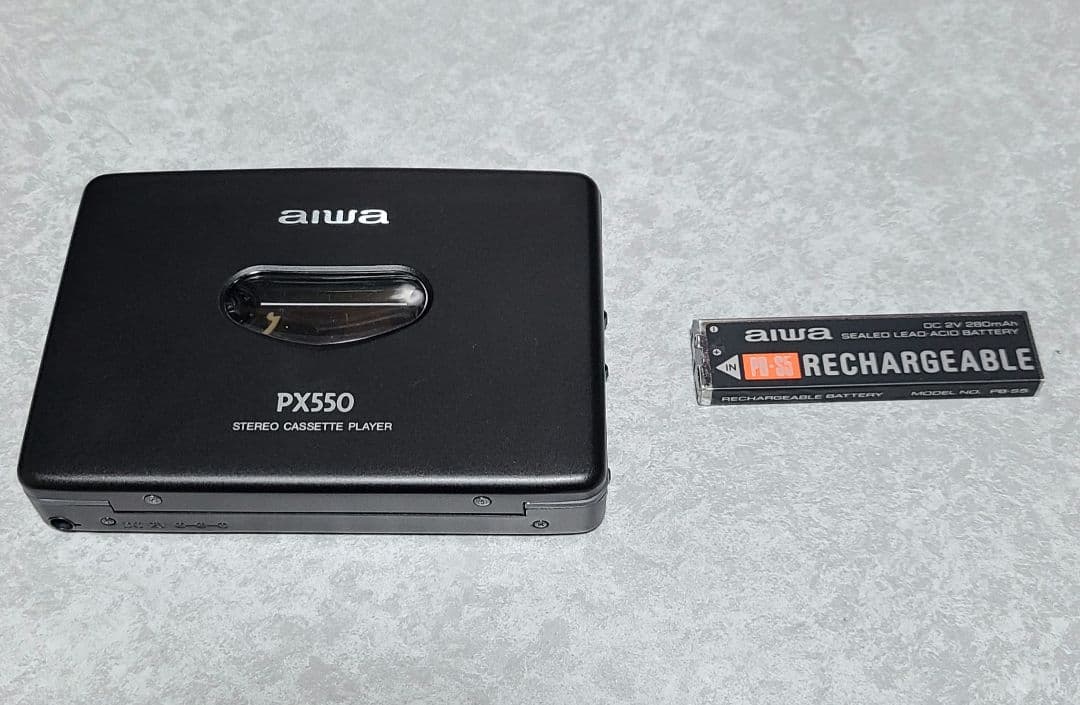 aiwa カセットプレーヤー HS-PX550 整備品＆専用充電池PB-S5