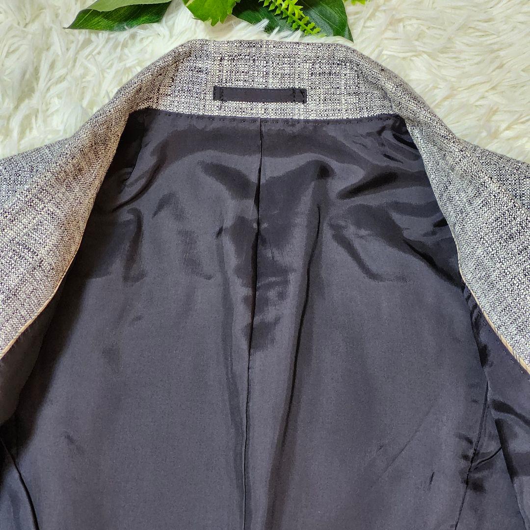 美品☆バーバリーロンドン　スカートスーツ　シルク/リネン混　ラメ　ロゴボタン