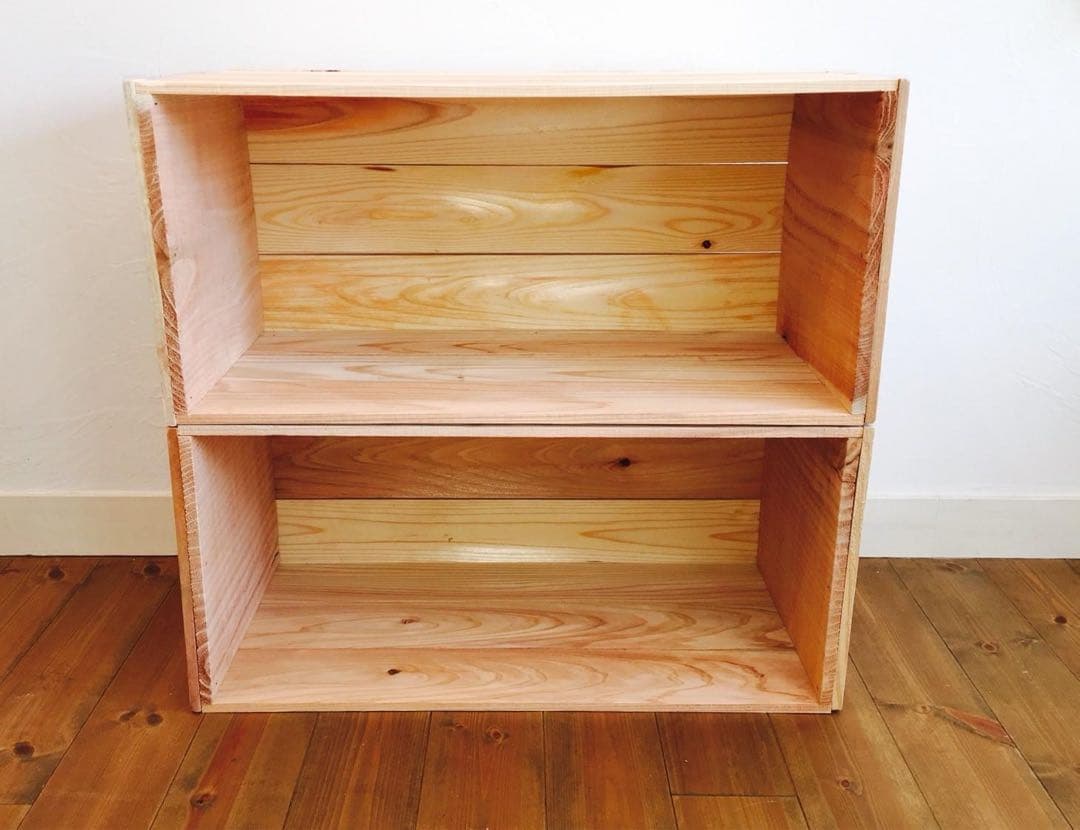 新品 りんご箱 4箱 // 収納 木箱 ウッドボックス ガーデニング 薪入れ