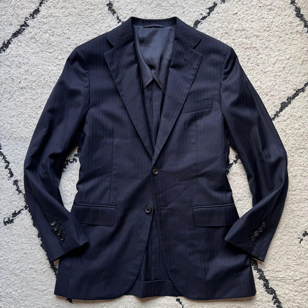 SHIPS ロロピアーナ　スーツ　セットアップ　ネイビー　ストライプ　42