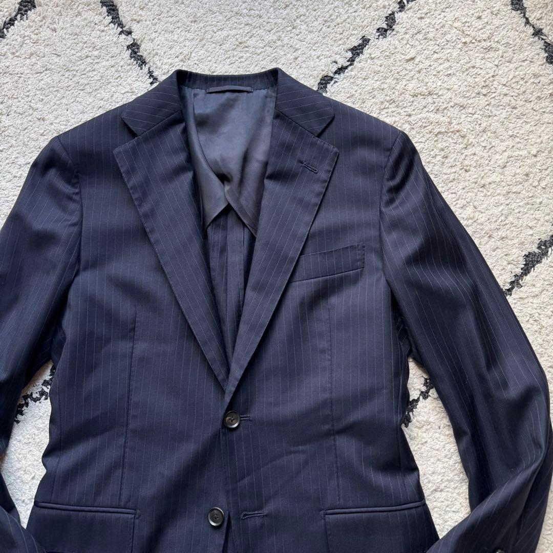 SHIPS ロロピアーナ　スーツ　セットアップ　ネイビー　ストライプ　42