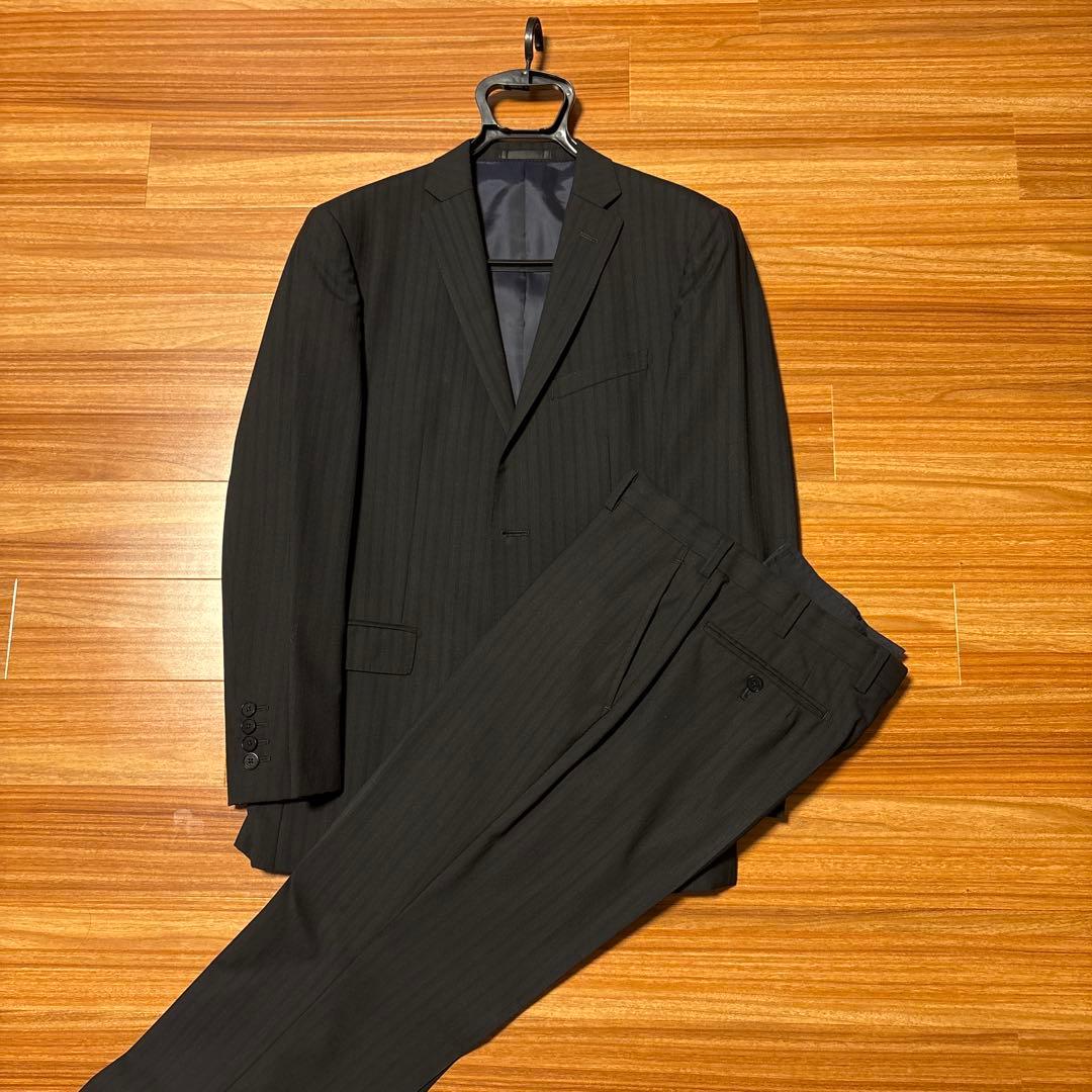 BURBERRY BLACK LABEL ビジネススーツ ブラック ストライプ