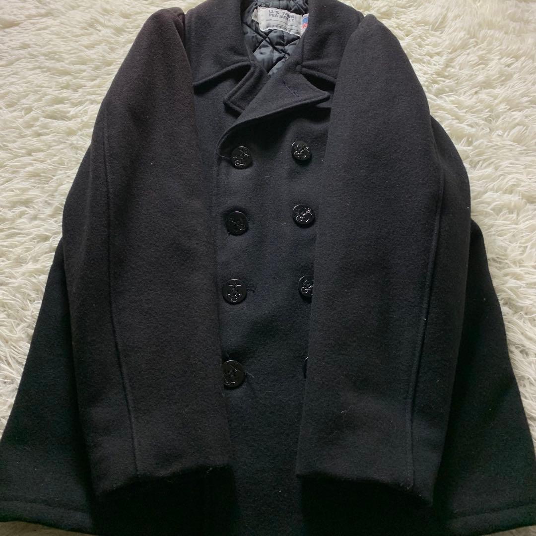 美品■ショット ピーコート 740 ネイビー キルティング 44 USA製