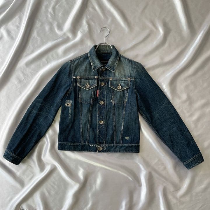 DSQUARED2 デニムジャケット Gジャン　ダメージ　インディゴ　サイズ44